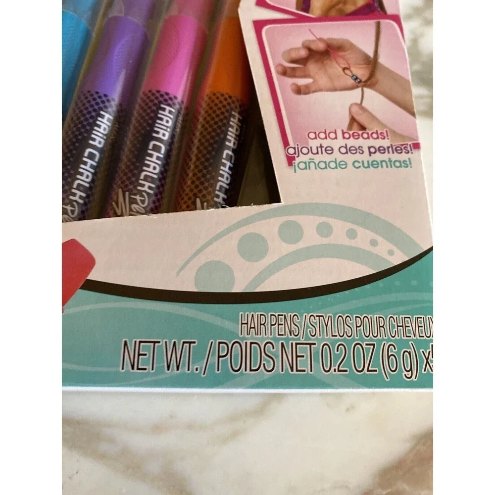 Alex Spa Hair Chalk Salon 738W Temporary Washable Color Pens Beads‎ Kit 56pc NEW